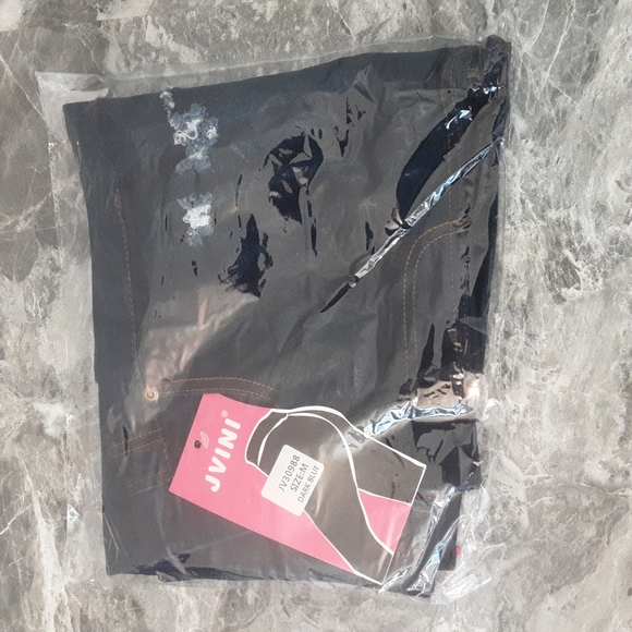 Distressed Pull On Denim Jeggings - Picture 8 of 8